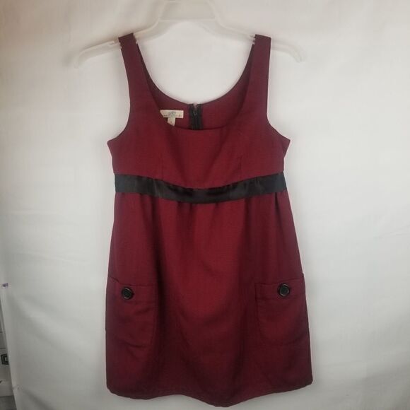 SO WEAR IT DECLARE IT Burgandy Empire Dress with back sash tie. SIZE M. - Picture 6 of 14